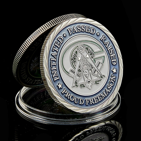 Masonic Freemasonry Tokens & Masonic Hope Faith Charity Silver Plated Challenge Coin Collection ► Photo 1/6