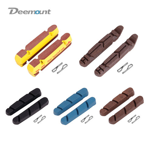 Deemount 1 Pair Carbon Rim Brake Pads Road Bike Caliper Braking Inserts for Carbon Wheel Low Ri Wear Low Noise All Weather Use ► Photo 1/6