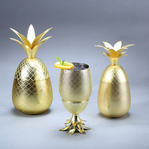 Pineapple Cocktail Glass Metal Copper Cup Moscow Mule Cup DIY Drink Wine Glass Home Decorations Bar Accessories Restaurant Use ► Photo 1/5