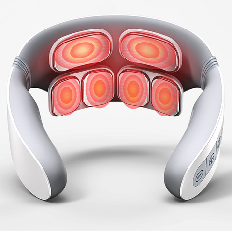 6 Head Neck Massager Wireless Cervical Massager Electric Pulse Infrared Heating 360° Vibration Massage Health-Care Pain Relief ► Photo 1/1