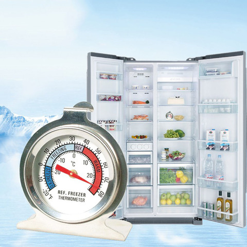 Refrigerator Freezer Thermometer Fridge Refrigeration Temperature Gauge Home Stainless Steel Temp Stand Dial Type -20 to 20°C ► Photo 1/4