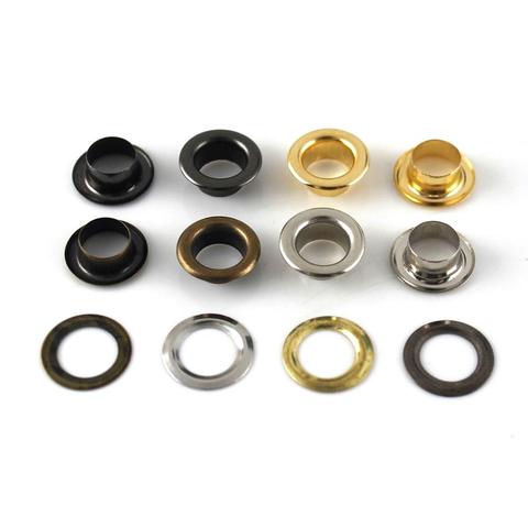 100sets 6mm Brass Eyelet with Washer Leather Craft Repair Grommet Round Eye Rings For Shoes Bag Clothing Leather Belt Hat ► Photo 1/6