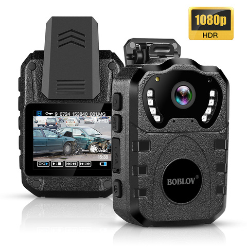 BOBLOV WN10 Body Camera Police Portable IR Night Vision Bodycam 1080P HD 175 Degree Security 64GB Mini Camera DVR Video Recorder ► Photo 1/6