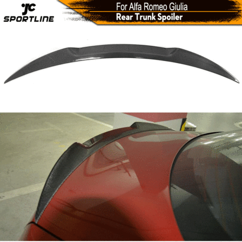 Carbon Fiber / FRP Car Rear Spoiler Wing Trunk Lip for Alfa Romeo Giulia Spoiler Sedan 2015 - 2017 Rear Trunk Spoiler Boot Wing ► Photo 1/6