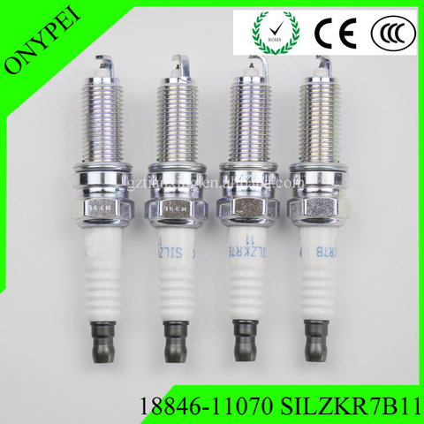 4PCS/LOT SILZKR7B11 18846-11070 Iridium Plug SILZKR7B-11 1884611070 Spark Plugs For Hyundai 18846 11070 ► Photo 1/4