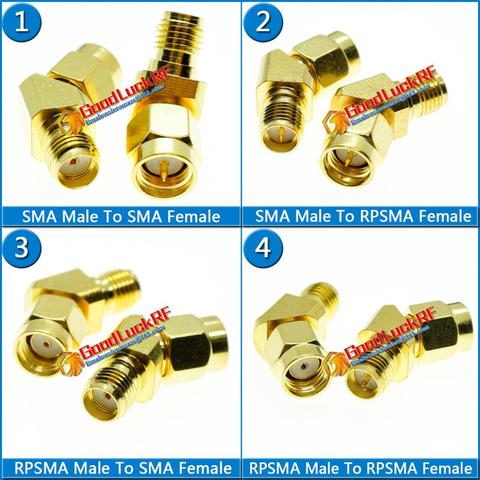 1X Pcs SMA To RP SMA Cable Connector Socket SMA Male To RP SMA Male Female 45 135 Degree Oblique Angle Gold Brass RF Adapters ► Photo 1/6