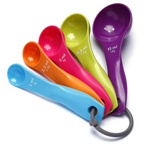 5PC Salt Oil Spoon Lovely Kitchen Colourworks Measuring Spoons Spoon Cup Baking Utensil Set Kit  1ml 2.5ml 5ml 7.5ml 15ml ► Photo 1/6