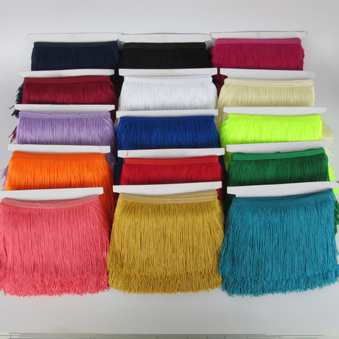 Beatiful 1Yards Length 10cm Wide Lace Fringe Trim Tassel Fringe Trimming For DIY Latin Dress Stage Clothes Accessories Lace ► Photo 1/6