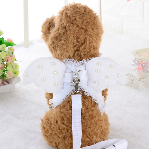 Cute Angel Wing Princess Pet Dog Harness Leashes Puppy Pearl Accessories Adjustable Leashes Size S-L For Small Dogs ► Photo 1/6