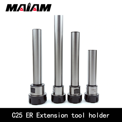 C25 ER20 ER25 ER32 Extension rod 100l 200l 300l CNC Lathe Milling Machine Lengthened Straight shank Toolholder apply nut wrench ► Photo 1/6