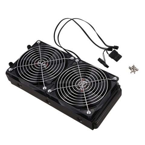 Aluminum 240mm 10 Pipe Water Cooling Cooled Row Heat Exchanger Radiator with Fan for CPU PC Water Cooling System ► Photo 1/6