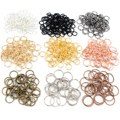 200pcs/Lot 3/4/5/6/7/8/10mm Metal DIY Jewelry Findings Open Single Loops Jump Rings & Split Ring for jewelry making ► Photo 1/6