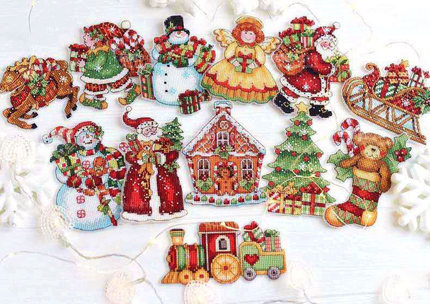 Cross stitch set, living room, kitchen, refrigerator, Christmas tree, snowman cartoon, student's handicraft class gift ► Photo 1/1
