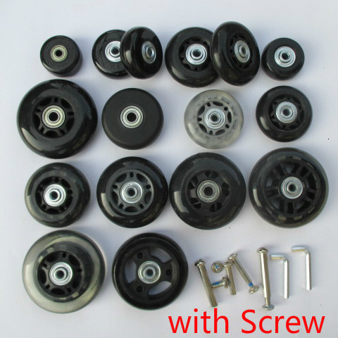 1 Pair Luggage Wheel Suitcase Replacement Wheels For Suitcases Axles Deluxe Repair Rubber Universal Wheel Black With Screw ► Photo 1/2