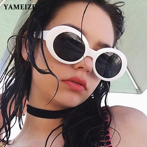 YAMEIZE 2022 NIRVANA Kurt Cobain Glasses Oval Sunglasses Ladies Trendy Vintage Retro Sunglasses Eyewear UV ► Photo 1/6