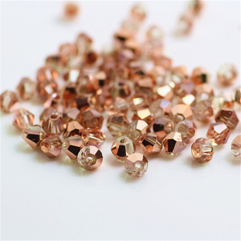Isywaka Sale Red Copper Color 100pcs 4mm Bicone Austria Crystal Beads Charm Glass bead Loose Spacer Stone for DIY Jewelry Making ► Photo 1/6