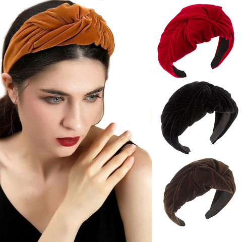 Haimeikang Velvet Winter Headband Headwear For Women Thick Floral Bezel Hair Hoop Ladies Fashion Hair Bands Hair Accessories ► Photo 1/6