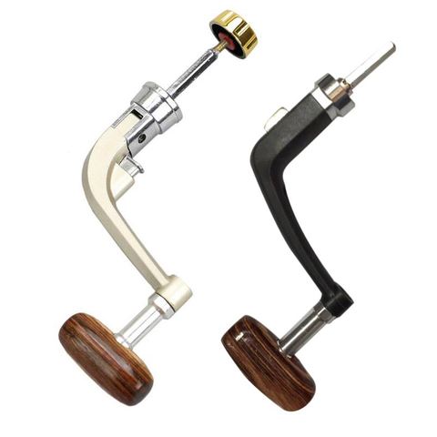 Metal Spinning Fishing Reel Handle Spinning Reel Fold Handle Rocker Arm Wooden Crank 1000-7000 Wheel Wooden Knob Fishing Tackle ► Photo 1/6