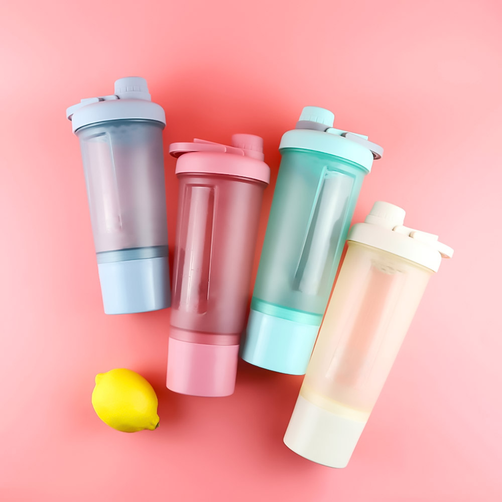 600ml Portable Protein Powder Shaker Cup Mixing Bottle Sports