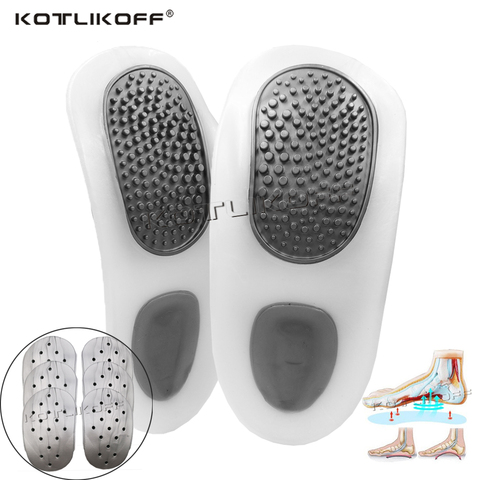 1 Pair practical durable flat feet knock knees plantar orthotics inserts breathable arch support insoles with 8 correction pads ► Photo 1/6