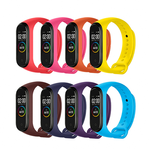 Strap Bracelet for Xiaomi Mi Band 4 3 Straps Silicone Wrist Strap for Xiaomi Mi Band 3 4 Strap Wriststrap Bracelet for M3 M4 ► Photo 1/6