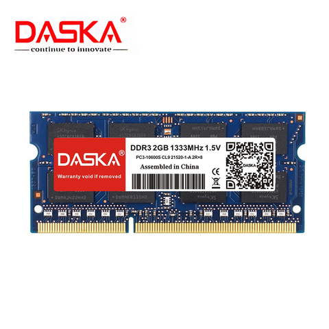 DASKA Laptop ram DDR3 2GB 4GB 1600/1333 MHz SO-DIMM DDR 3 Notebook Memory 204pin 1.5V Lifetime Warranty ► Photo 1/5