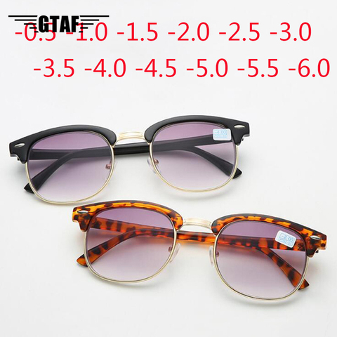 -0.50 -1.0 -1.5 -2.0 -2.5 -3.0 -3.5 -6.0 Men and Women Myopia Sunglasses Eye Gray Gradient Glasses Men Glasses Frame Anti-UV400 ► Photo 1/5