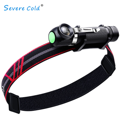 Severe Cold 1000lm LED Headlamp XPL USB Rechargeable 18650 Headlight Magnet Tail Head Torch with Power Indicator Flashlight ► Photo 1/6