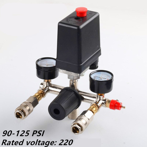 Air compressor parts Bama bracket regulator wind air compressor bracket with gauge pressure switch 220V safety valve With SF20 ► Photo 1/4