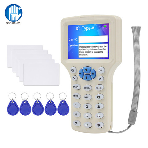 10 English Frequency RFID Copier Duplicator 125KHz Key fob NFC Reader Writer 13.56MHz Encrypted Programmer USB UID Copy Card Tag ► Photo 1/6