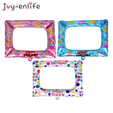 Birthday Blue Pink Inflatable Photo Frame Photo Booth Props Happy Birthday Party Decorations Kids Adult  Picture Frame Party ► Photo 1/1