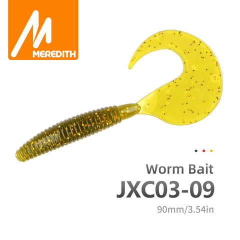 MEREDITH Grub Artificial Fishing Lures 90mm 4.4g 10pcs Fishing Soft Baits Predator Tackle Worm Wobbles Soft Lures ► Photo 1/6