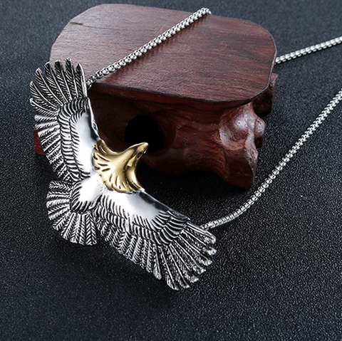 Classic Punk High Quality Metal Flying Eagle Pendant Necklace Men's Rock Hip Hop Party Jewelry ► Photo 1/6
