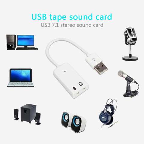 USB Sound Card Virtual 7.1 3D External Audio Adapter USB to Jack 3.5mm Earphone Micphone Sound Card for Laptop Notebook PC ► Photo 1/5