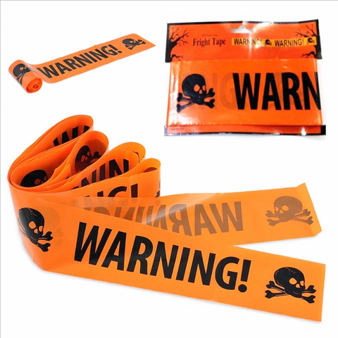 NEW 1PC Halloween Props Window Prop Warning line Plastic Skull Head Warning Tape Signs Halloween Decoration Witch Balloons lot ► Photo 1/5