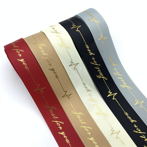 5yards/Lot 15mm 25mm Printing Just For You Grosgrain Ribbon Polyester Ribbon For Wedding Decoration DIY Sewing Fabric ► Photo 1/6