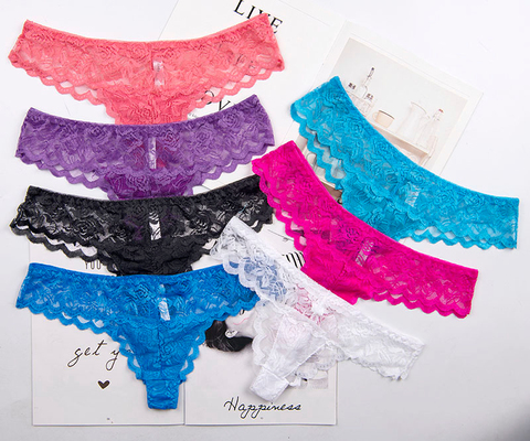 Sexy Ladies Cotton Mesh Transparent Panties Thongs String lingerie Fashion Low-Rise Women Underwear Seamless Briefs 1pcs 87169 ► Photo 1/5