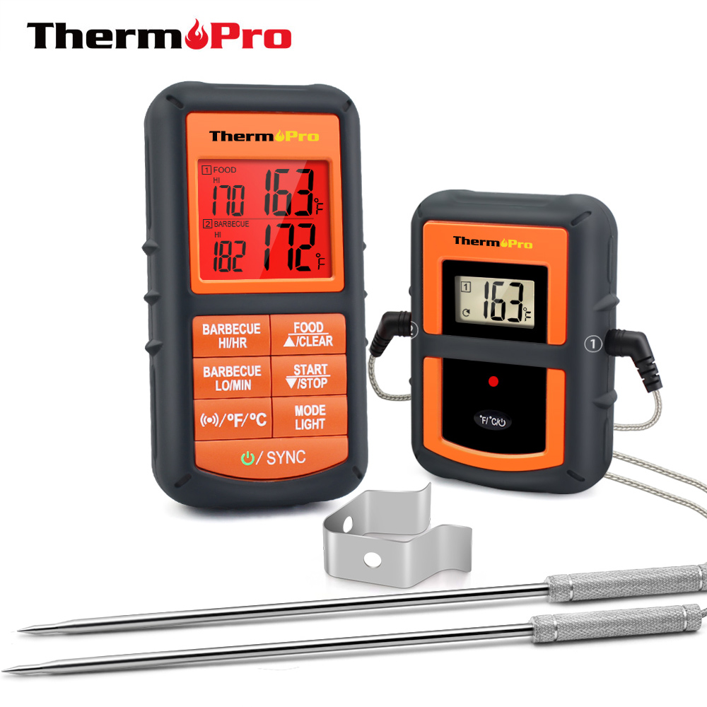Wireless Remote Digital Kitchen Cooking Meat Thermometer Dual Probe for BBQ...