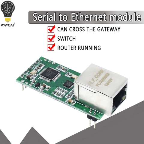 FS100P USR-TCP232-T2 Tiny Serial Ethernet Converter Module Serial UART TTL to Ethernet TCPIP Module Support DHCP and DNS ► Photo 1/6