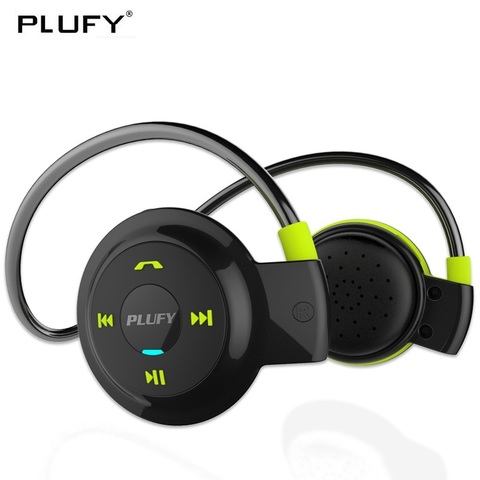 PLUFY Wireless Bluetooth Headset TF Card Memory Radio Mp3 Player Headphone Handsfree Running Sport Waterproof Earphones With Mic ► Photo 1/6