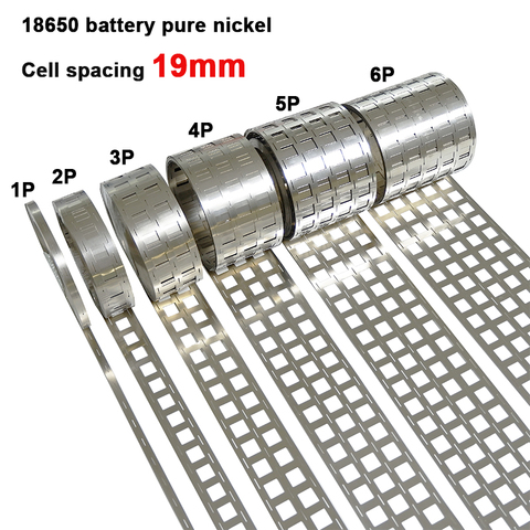 18650 battery pure nickel strip 1P/2P/3P/4P/5P/6P nickel tab battery spacing 19mm Ni belt for integrated holder ► Photo 1/5