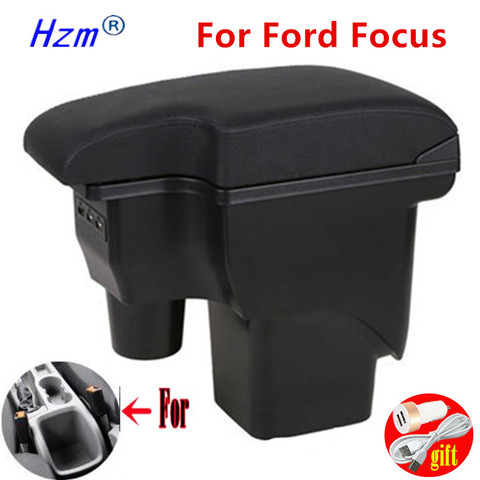 For Ford Focus 2 armrest box mk2 car accessories nterior Retrofit For Ford Focus mk2 Car Armrest box Center Storage box USB ► Photo 1/6