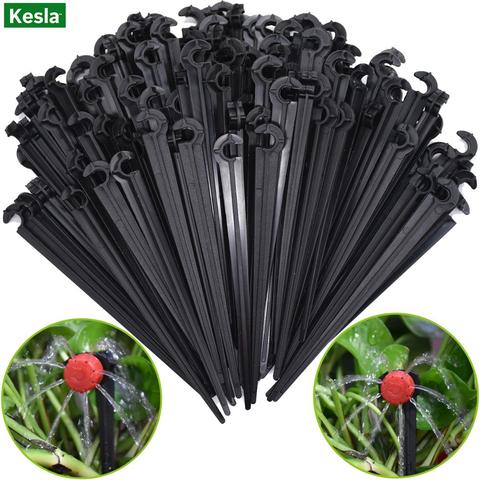 50PCS Durable 1/4'' C-type Hook Fixed Stem Support Holder Stakes for 4/7mm Hose Drip Irrigation Fitting Watering Dripper Emitter ► Photo 1/6