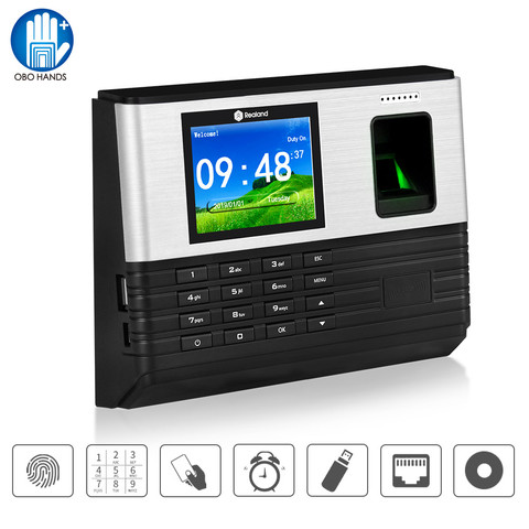 Realand 2.8inch TCP/IP/WIFI Biometric Fingerprint Attendance Machine RFID Employee Check-in System Time Clock Recorder Password ► Photo 1/6