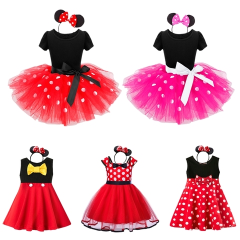 Mini Mouse Dress Girls Fancy Halloween Cosplay Mini Princess Tutu Dresses Red Christmas Disguise Costume Fantasy Vestidos ► Photo 1/6