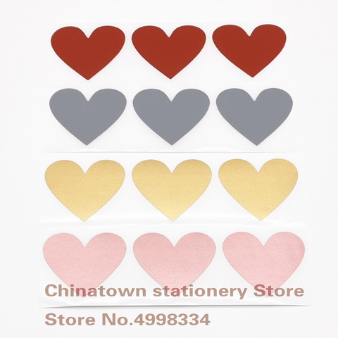 50pcs Scratch Off Stickers 30x35mm Love Heart Shape  rosd gold Color Blank For Secret Code Cover Home Game Wedding Message ► Photo 1/6
