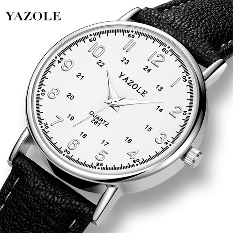 2022 Watch Men Quartz Clock 24 hours Dial Waterproof Leather Watchband Casual Business Sport Watch for Men Reloj Hombre ► Photo 1/6