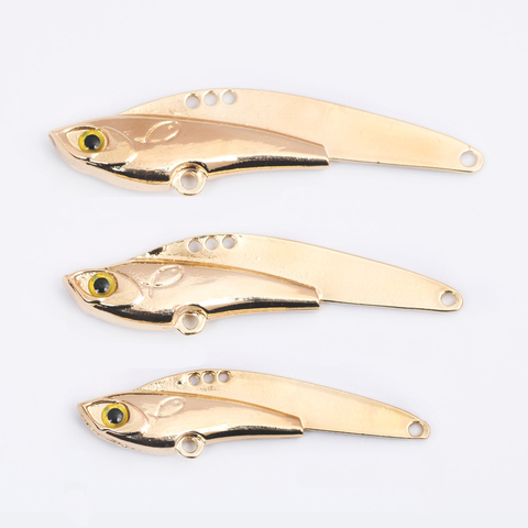 Variety of styles Gold Silver Metal VIB Lures Strong vivid Vibrations Spoon Lure Fishing bait Bass Artificial Hard Bait 3D Eyes ► Photo 1/6