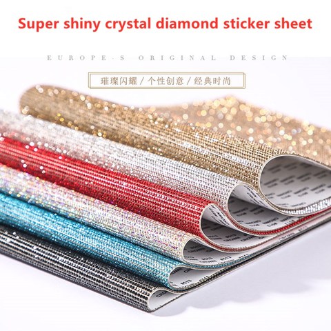 Self Adhesive/Hotfix Bling Glass Rhinestone Sheet Trim Crystal Diamond Sticker Applique Iron Strass Mesh Banding Diy Decoration ► Photo 1/6