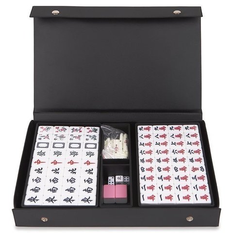 Mahjong in leather case (pink chips) majpink ► Photo 1/1